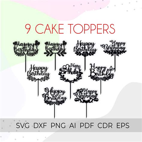Diy Cake Topper Cake Toppers Cricut Cake 21st Birthday Decorations