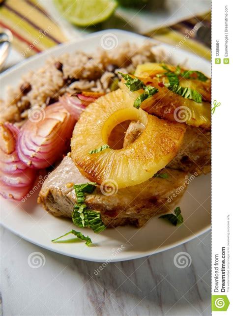 Cuban Pineapple Pork Chops Stock Image Image Of Loin