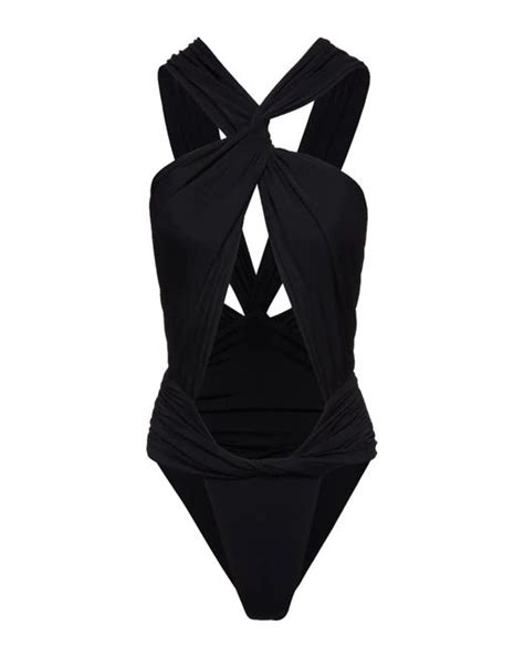 Magda Butrym Synthetic One Piece Swimsuit With Cut Out Details In Nero