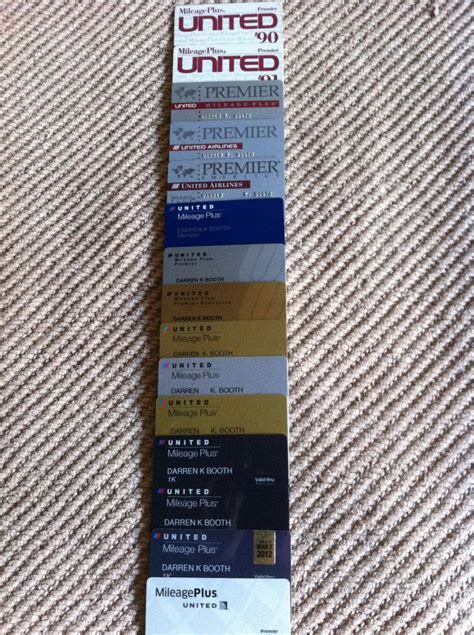 Nostalgia United Airlines Mileage Plus Cards 1990 Present Frequently