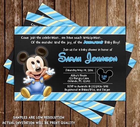 32 mickey mouse digital templates you can select and create your own invite with personalized text and completely free!! Novel Concept Designs - Baby Mickey Mouse - Baby Boy ...