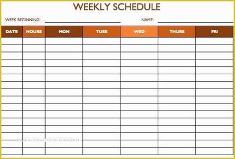 Free Restaurant Schedule Template Of Free Printable Weekly Work