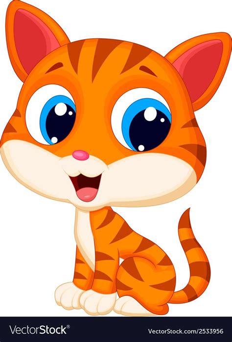 Vector Illustration Of Cute Cat Cartoon Download A Free