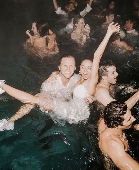Bride And Groom Jump Into Pool Pool Wedding Wedding After Party