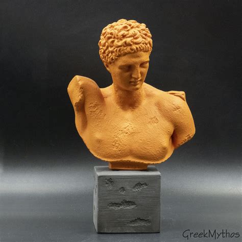 God Hermes Of Praxiteles Man Bust Greek Statue Ancient Greece Orange