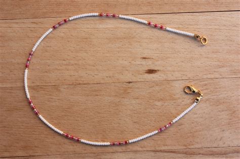 Tiny Beads Choker Necklace White Seed Bead Simple Jewelry Etsy