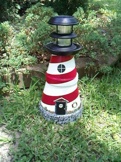 Clay Pot Solar Lighthouse John Did Make This Out Of Clay Pots And A