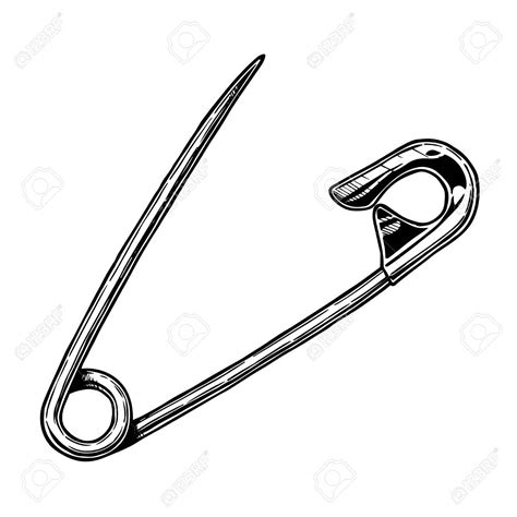 Safety Pin Coloring Page Sketch Coloring Page