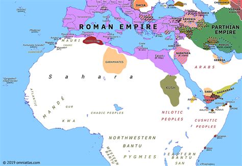 Roman Mauretania Historical Atlas Of Northern Africa 44 Ad Omniatlas