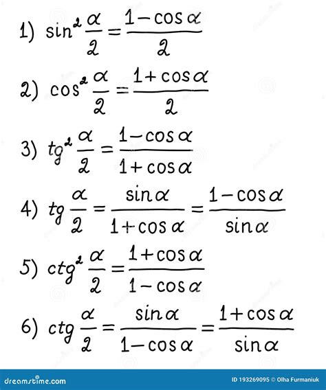 Basic Trigonometric Identities Formulas For Calculating Sine Cosine