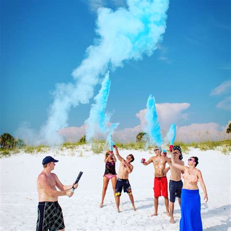 Gender Reveal With Colored Chalk Powder Baby Reveal Pictures Beach
