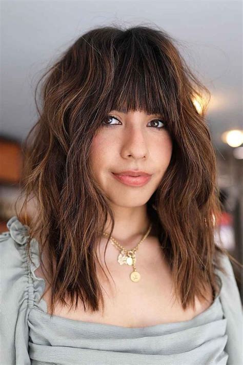 30 low maintenance shaggy haircuts with bangs for busy and trendy women rocker hair face shape