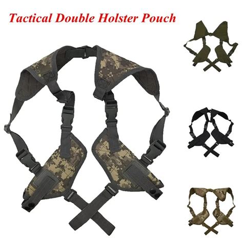 Tactical Left And Right Hand Double Holster Pouch Military Pistol Gun Carry Concealed Shoulder