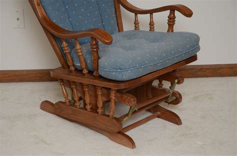 Oak Wood Glider Rocking Chair Ebth