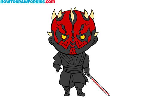 How To Draw Darth Maul Easy Drawing Tutorial For Kids