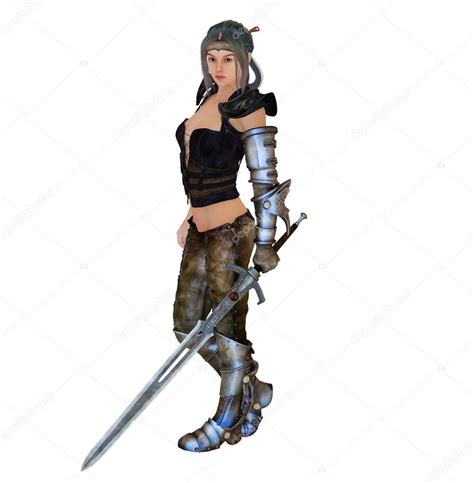 Female Warrior With Her Sword — Stock Photo © Greglith 16981705