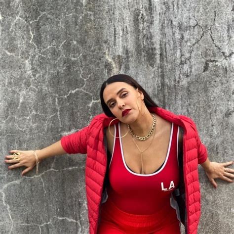 Neha Dhupia In All Red Athleisure Outfit Is Fierce And Sexy Even Hubby