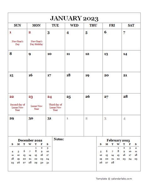 2023 Year At A Glance Calendar With Hong Kong Holidays Free Printable