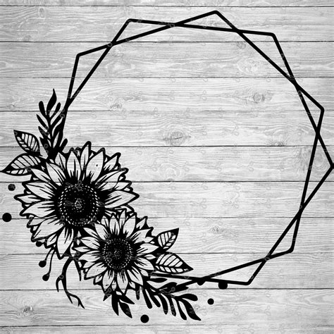 Geometric Sunflowers Svgeps And Png Files Digital Download Files For