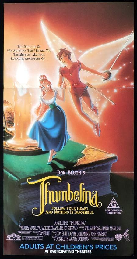 THUMBELINA Original Daybill Movie Poster Don Bluth Animation Moviemem
