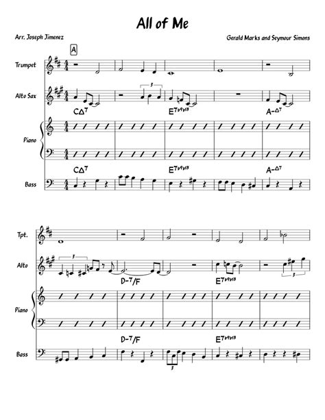 Sheet music for trumpet with orchestral accomp. All of Me? Sheet music for Piano, Trumpet, Alto Saxophone, Bass | Download free in PDF or MIDI ...