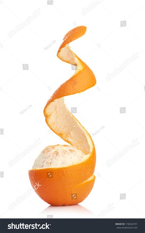 Orange Peeled Spiral Skin Isolated On Stock Photo 118424191 Shutterstock