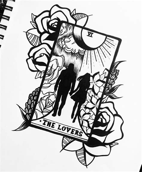 Incredible Minimalist The Lovers Tarot Card Tattoo References Onlyvegg