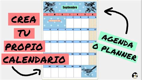 Plantilla De Calendario Para Imprimir Planificador De