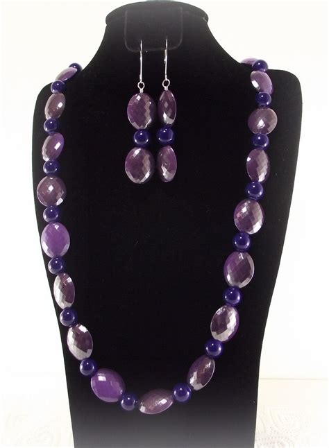 Womens Purple Necklace And Earring Set A Passion For Purple Etsy