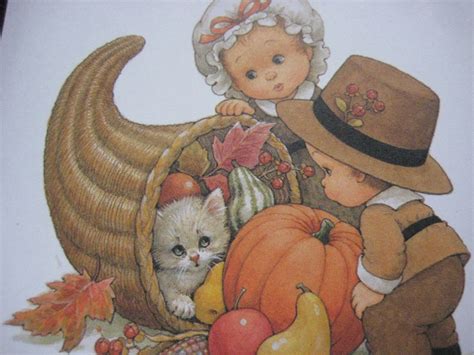 Vintage Ruth Morehead Cards Blessed Are Ye Thanksgiving Harvest