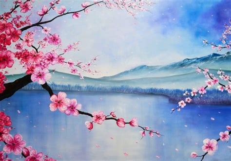 Spring Tree Oversize Oil Painting Sakura Painting Abstract Etsy