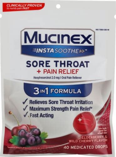 Mucinex Instasoothe Sore Throat Relief Elderberry And Wild Cherry 40