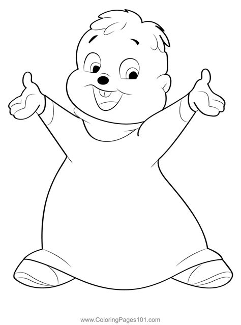 Happy Theodore Coloring Page For Kids Free Alvin And The Chipmunks