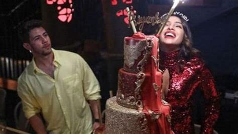 Priyanka Chopras Massive Five Tier Birthday Cake Is Almost As Tall As