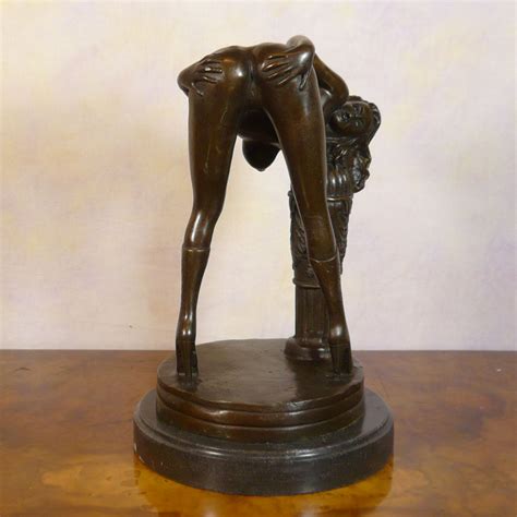 Erotic Bronze Sculpture Of A Naked Woman Statues Art Deco