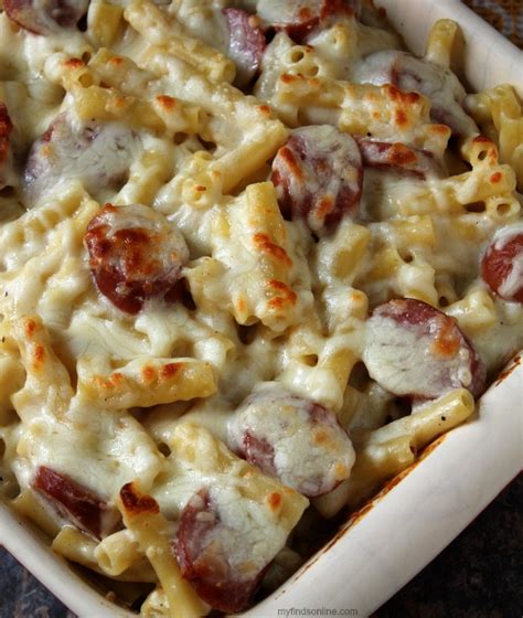 Maybe you would like to learn more about one of these? Smoked Sausage Alfredo Pasta Bake - myfindsonline.com