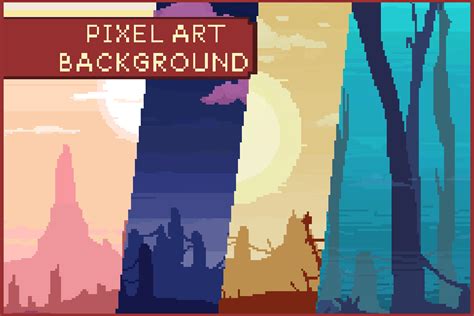 12 Parallax Pixel Art Background Pack 3 2d 材质与材料 Unity Asset Store