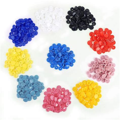 150 Set 10 Colors T3 12mmkam Snaps Plastic Resin Press Poppers Snap