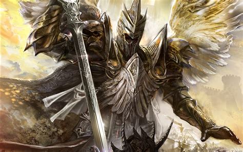 Wallpaper Armour Swords Helmet Warriors Wings Fantasy Angels