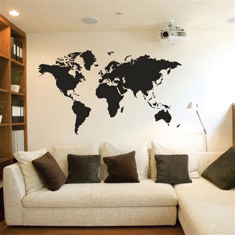 Creative Home World Map Vinyl Wall Stickers Living Room Bedroom