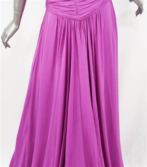 Emanuel Ungaro Long Chiffon Gown In Magenta Size 4 For Sale At 1stdibs
