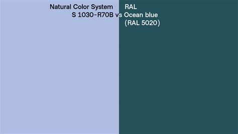 Natural Color System S 1030 R70b Vs Ral Ocean Blue Ral 5020 Side By