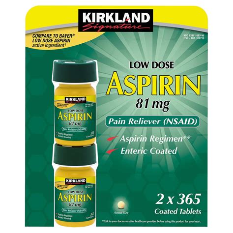 Kirkland Signature Low Dose Aspirin 81 Mg 730 Tablets