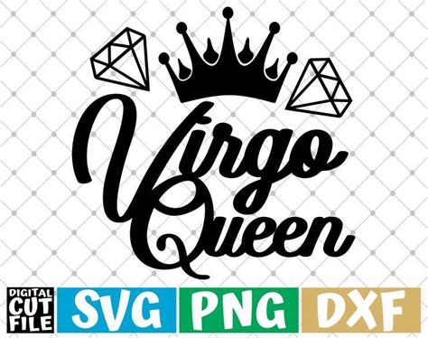 Art And Collectibles Dxf Virgo Queen Svg Png Cut Files Svg Birthday Queen