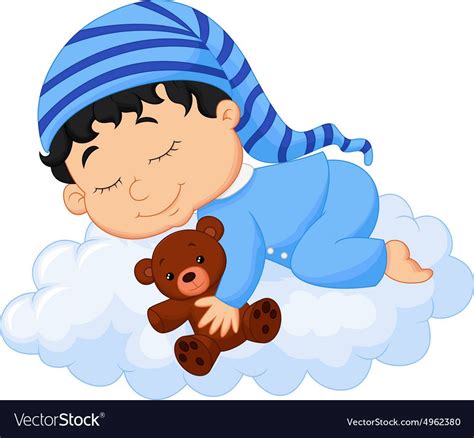 Baby Sleeping Cloud Vector Image On Vectorstock Baby Clip Art Baby