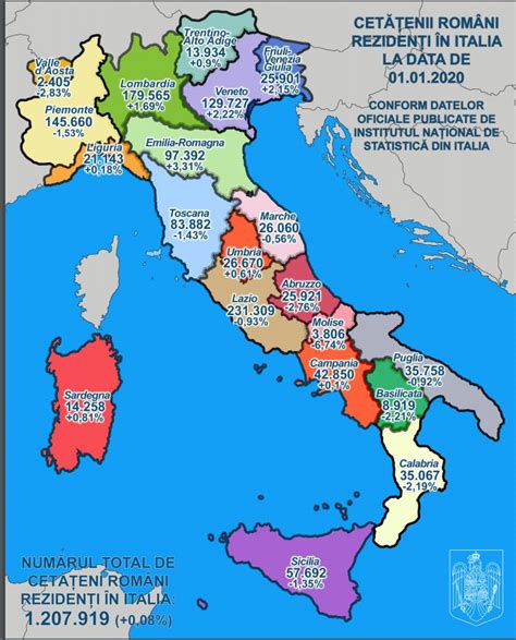 Harta Românilor Din Italia Unde Trăiesc Cei Mai Mulți Conaționali