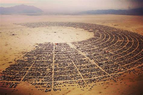 Aerial View Of 45 Thousand People At The Burning Man