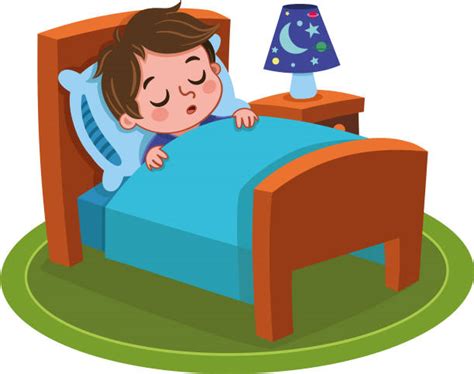 Drawing Of The Boy Sleeping In Bed Illustrations Royalty Free Vector