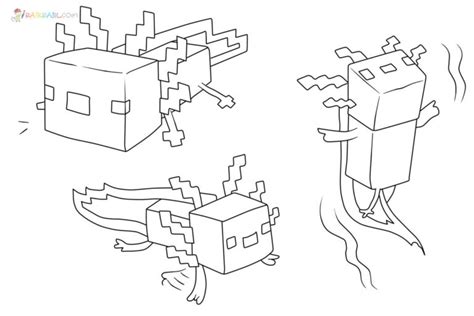 Kolorowanki Axolotl Minecraft Darmowe Malowanki Do Wydruku