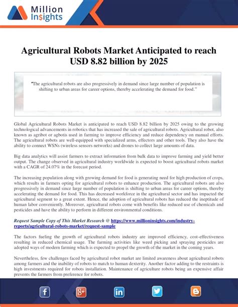 Ppt Agricultural Robots Market Anticipated To Reach Usd 882 Billion